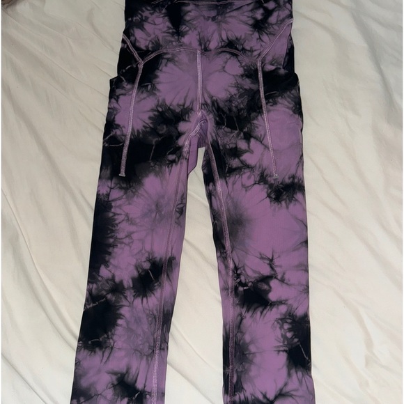 Lululemon Purple and Black TieDye Leggings - Picture 2 of 5